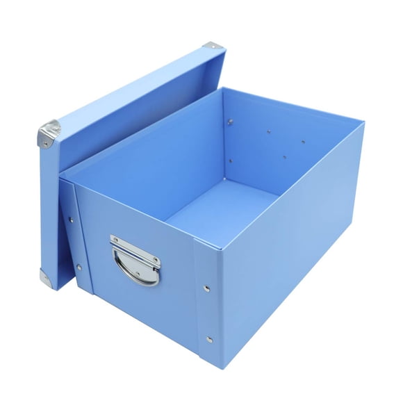 GUOZI Boîte de Rangement Pliable, Boîte à Souvenir Décorative avec Couvercle et Coins Renforcés en Métal, Bac à Dossiers en Carton avec Poignées, Boîte-Cadeau Organisatrice pour Souvenirs Jouets Photos Bureau Garderie Garde-Robe Bibliothèque