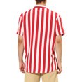 thumbnail image 3 of INSPIRE CHIC Chemise à Rayures pour Hommes Manches Courtes à Blocs de Couleur Chemise de Plage TG Rouge, 3 of 7