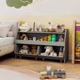 thumbnail image 2 of Costway Kids Toy Storage Organizer with 2 Movable Drawers Open Shelf Compartment for Kids Gray, 2 of 10