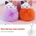 thumbnail image 2 of facefd Fuzzy Ball Keychain Supple Comfortable Lovely Key Rings Adorable Practical Key Chains Women for Children Adults Elderly Students White 8cm, 2 of 5