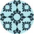 thumbnail image 1 of Ahgly Company Machine Washable Indoor Round Transitional Electric Blue Area Rugs, 8' Round, 1 of 7