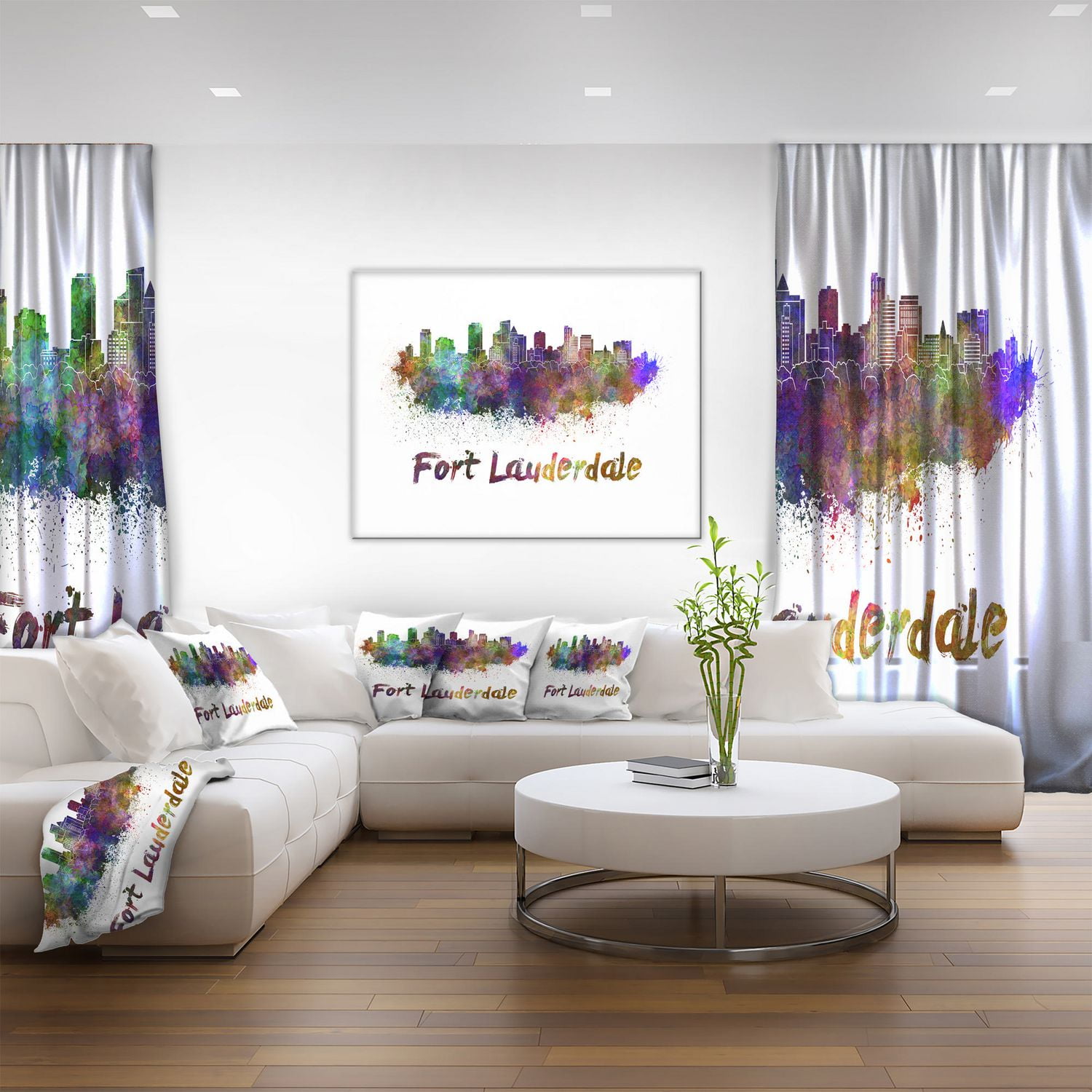 Design Art La Ligne D'Horizon De Fort Lauderdale Sur Toile
