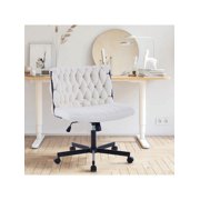 QinaQin Criss-Cross Office Chair with Wheels Wide Seat Armless Modern Swivel Chair for Home Office or Makeup Vanity
