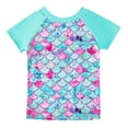 thumbnail image 4 of MIASHUI Girls Rash Guard Two Piece Swimsuit Sets Short Sleeve Swimwear,Sky Blue,6-7 Years, 4 of 9