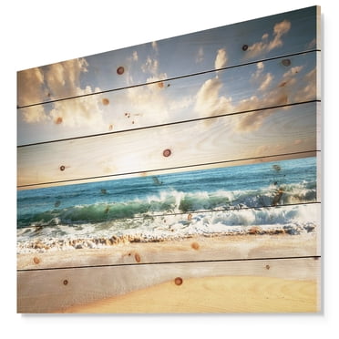 Design Art - Ciel Nuageux et Mer Bleue Vibrante