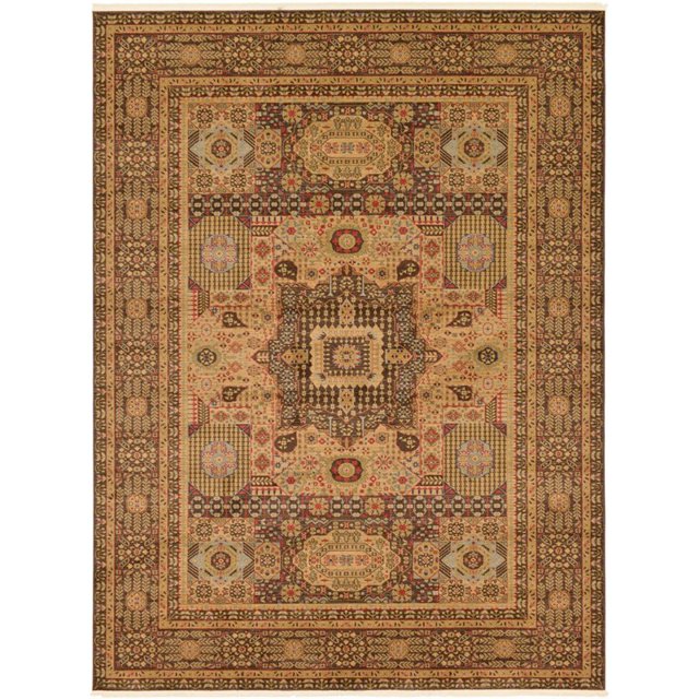 Unique Loom Tapis de Zone Géométrique Austin 9' x 12' Rectangulaire Marron/tan