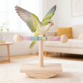 thumbnail image 4 of Natural Wooden Parrot Training Stand Play Gym with Chewing Exercise Activity for Small and Medium Birds, 4 of 4