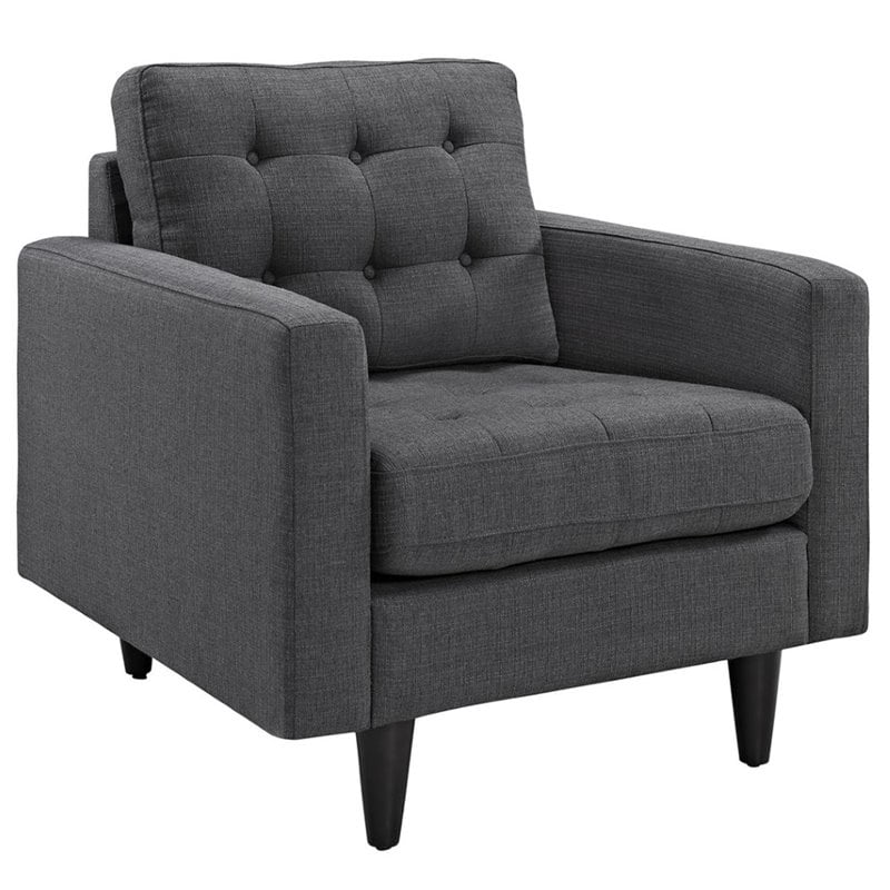 Modway Empress Fauteuil Rembourré, Gris