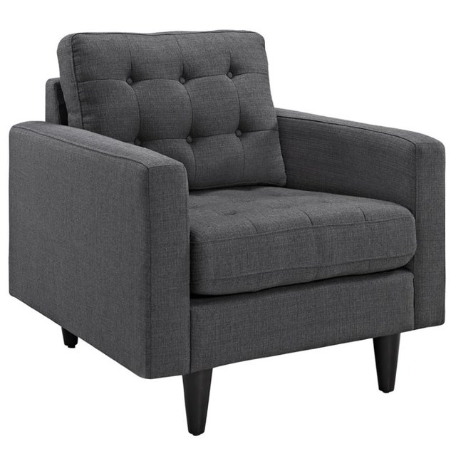 Modway Empress Upholstered Armchair, Gray