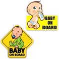 thumbnail image 1 of HAHADAXA 2Pcs Baby on Board Car Stickers for Baby Safety, Self-Adhesive Baby Car Sign, Reflection Warning Sticker, Window Sign Notice Board Decal, 1 of 6