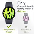 thumbnail image 4 of KOMI Case with Screen Protector for Samsung Galaxy Watch 6 44mm, Overall Protective Cover, Built-in Tempered Glass Film High Sensitivity, 2 Pack (Black), 4 of 5
