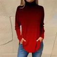 thumbnail image 2 of FAIWAD Women's Turtleneck Long Sleeve Tops Basic Layering Irregular U Hem Soft Underwear Tunic Tops, 2 of 4