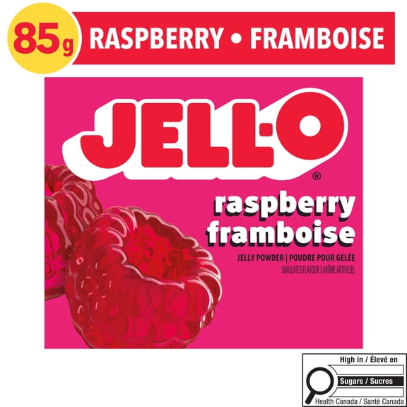 Jell-O Raspberry Jelly Powder Mix, 85 g Box