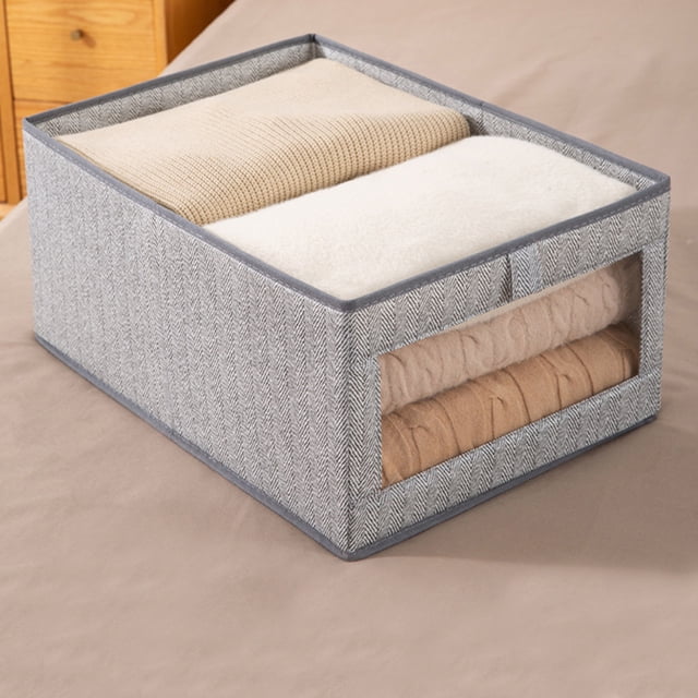 EGNMCR Wardrobe Clothes Organizer, Compartment Clothes Organizer With Support Plate, Foldable Washable Laundry Drawer Organizer With Handle,