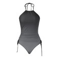 thumbnail image 4 of FhsagQ Ensembles de Maillots de Bain pour Femmes Culottes Tanga en Soie Maillots de Bain pour Femmes Tankini 2 Pcs Maillot de Bain Normal Dos Nu 2 Pcs Imprimé Réglable Couleur Imprimée Bretelles Rembourrées Ensembles Vacances Tenue de Plage Gris TG, 4 of 4