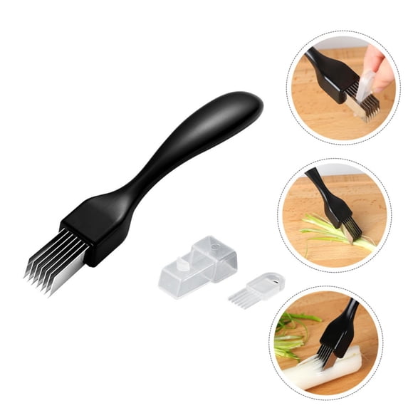 Herb Scissors TASTAN Alloy Green Onion Cutter-Manual Herb & Seaweed Shredder | Includes Cleaning Brush & Protective Cover | Kitchen Gadget Set, Veggie Chopper, Black