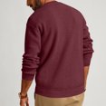 thumbnail image 3 of Yuyuzo Sweatshirts for Men Long Sleeve Round Neck Buttons Pullover Knitted Textured Solid Color Tops, 3 of 6