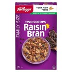 Kellogg's Two Scoops Raisin Bran Cereal Family Size 625g