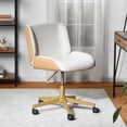 thumbnail image 1 of Mainstays Daphne Office Chair, White Fabric with Camel Faux Leather, 1 of 12