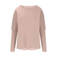 thumbnail image 4 of Besolor Womens Spring Fall Tunic Tops Ladies Crewneck Long Sleeve T-Shirt Casual Solid Color Spring Fall Going out Blouse, 4 of 5