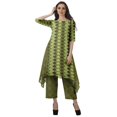 thumbnail image 2 of Moomaya Kurti Asymétrique avec Ensemble Pantalon Femmes Chanderi Imprimé Tenue de Fête Vêtements, 2 of 6