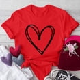 thumbnail image 2 of Plebaso T-Shirts pour Femmes à Imprimé Cœur, Col Rond, Coupe Ample, T-Shirts Décontractés à Manches Courtes, T-Shirts Graphiques pour Femmes, 2 of 4