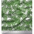 thumbnail image 1 of Soimoi Green Poly Georgette Fabric Pine Leaves Decor Fabric Printed Yard 52 Inch Wide, 1 of 3