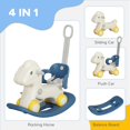 thumbnail image 4 of Qaba 4 in 1 Kid Rocking Horse, Push Car, Sliding Car w/ Balance Board, Blue, 4 of 10