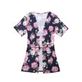 thumbnail image 1 of EYIIYE Mother and Daughter Matching Pajamas Floral Kimono Short Robes Sleepwear, 1 of 6