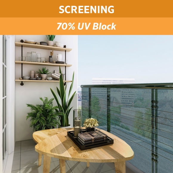 Coolaroo 457891 Screening Block Shade Fabric with 70% UV Protection (6'x15'), 6' x 15', Rainforest