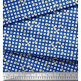 thumbnail image 2 of Soimoi Tissu Georgette Poly Bleu Feuilles et Motifs Géométriques Floraux Imprimés au Mètre 42 Pouces de Large, 2 of 5