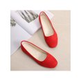 thumbnail image 4 of MAWCLOS Chaussures Décontractées pour Femmes Chaussures de Marche Confort à Enfiler Ballerines Mode Bout Carré Ballerine de Soirée Rouge 7.5, 4 of 5