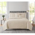 thumbnail image 2 of Clara Clark 5 Piece Quilt Set, Modern Style Ellipse Weave Bedspread, King, Beige Cream, 2 of 4