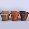 thumbnail image 2 of D Shape Wicker Children Bike Basket Detachable Front Handlebar Basket Handmade Wick Woven Bike Storage Container (Brown), 2 of 8