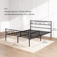 thumbnail image 3 of HOMCOM Full Bed Frame Metal Platform Bed Frame with Headboard Steel Slat, 3 of 10