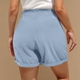 thumbnail image 4 of Casual Shorts for Women with Elastic Waist and Drawstring, Solid Color Loose-Fit Summer Pants, Polyester Lightweight Comfortable Short Pants for Daily Wear, 4 of 7