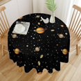 thumbnail image 3 of Cartoon Space Round Tablecloth, Outer Space Universe Planets Comets Constellations and Stars Print Table Cloth for Kitchen Dinning Parties Holiday 60x60in, 3 of 5