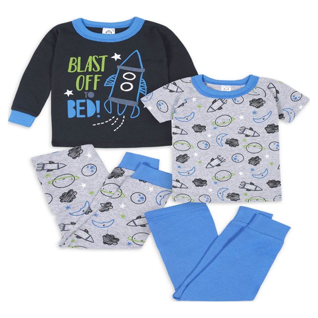 Toddler Boy Snug Fit Cotton Pajamas 4pc Set Sizes 12 Months-5T