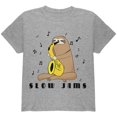 thumbnail image 1 of Sloth Slow Jams Funny Pun Saxophone Youth T Shirt, 1 of 1