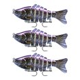 thumbnail image 1 of Lot de 3 Leurres de Pêche Eau Salée Appâts Réutilisables avec Perle Attraction Extérieure Swimbaits Artificiels Crankbait 10cm Type 2, 1 of 8