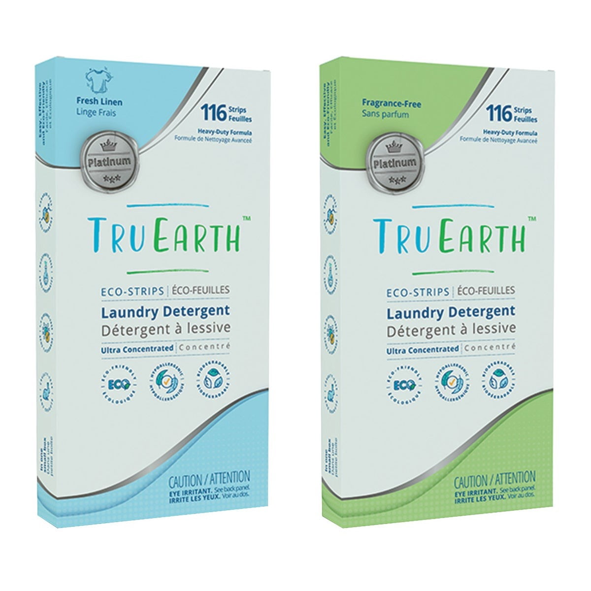 Tru Earth Platinum Eco-Strips Laundry Detergent, 116 Wash Loads - Fragrance Free