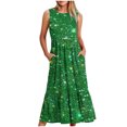 thumbnail image 1 of Meichang Robes d'Été Sans Manches pour Femmes Tendance à Imprimé Pailleté Robes à Étages Coupe Ample Col Ras du Cou Robes Midi Décontractées d'Été pour le Travail avec Poches Robes d'Été, 1 of 4