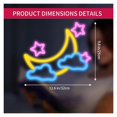 thumbnail image 3 of Moon Cloud Star Neon Sign For Wall Decor USB Powered Light Up For Bedroom Kids Room Girls Party Bar 32X25cm, 3 of 5