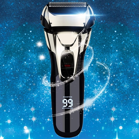 Men's Electric Shaver Facial Wireless Rechargeable LED Display USB Charge Silent Motor for Wet and Dry Use Beard Grooming Trimming Gift for Men