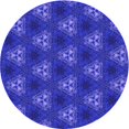 thumbnail image 1 of Ahgly Company Tapis d'Intérieur Ronds Transitionnels Lavables à la Machine, Bleu Vif, 6 Pieds Rond, 1 of 7