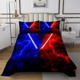 thumbnail image 1 of Erosebridal Galaxy Lightsaber Coverlet Set Twin, Modern Rectangle Bedding Set, Futuristic Decor 2pcs, 1 of 5