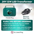 thumbnail image 5 of 29V LED Power Supply, UL Certification LED Transformer Replacement Class 2 Power Supply, Low Voltage Transformer US Plug Adapter for Christmas Tree Light and LED String Light, Green(Ts-13w29v), 5 of 5