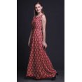 thumbnail image 4 of Bimba Robe Longue Maxi à Col Rond pour Femmes en Damas Imprimé, Robe de Soirée - Grand, 4 of 6
