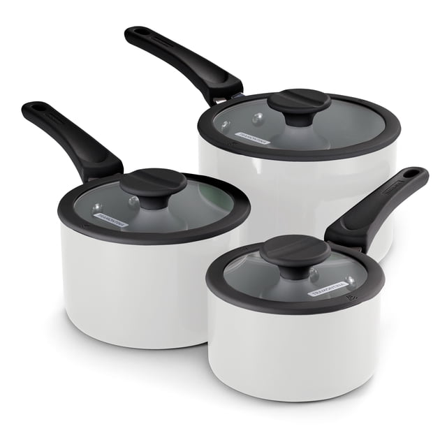 Tramontina 6 Piece Ceramic Nonstick Nesting Cookware Set Stackable, Space Saving Set - Blance de blance