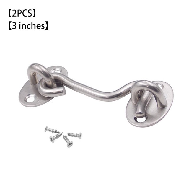 Window Eye Latch Gate Door Window Stainless Steel Windproof Lock Hook with Mounting Screws
